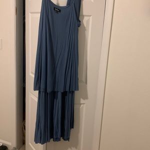 Tricks of the Trade Slate Blue Maxi Dress